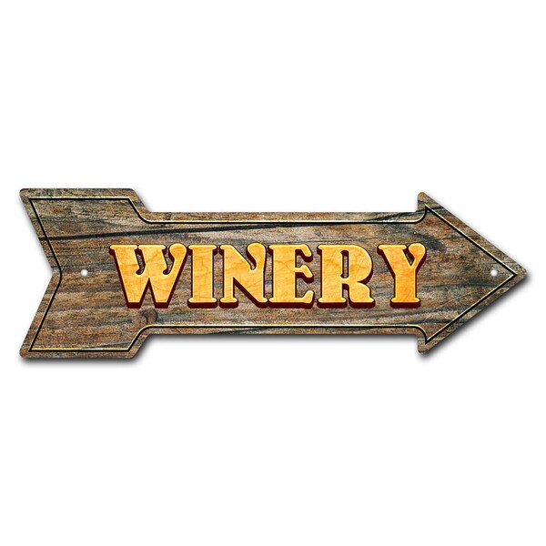 Signmission Winery Arrow Sign Funny Home Decor 24in Wide P-ARROW8-999544 - main